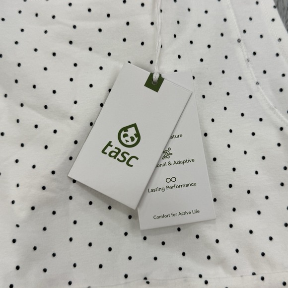 Tasc Dress Women's S White Dot NWT Rhythm Racer Back Running Organic Cotton Golf - Picture 13 of 15